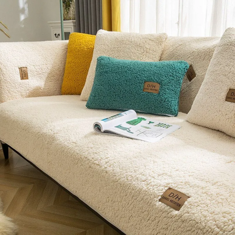 Ultraweicher Sofaüberwurf rutschfest & warm | Sofaschutz gegen Flecken & Tierhaare | inkl. Anti-Rutsch-Matte + 2 Kissenbezüge
