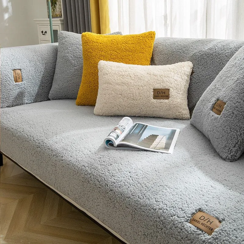 Ultraweicher Sofaüberwurf rutschfest & warm | Sofaschutz gegen Flecken & Tierhaare | inkl. Anti-Rutsch-Matte + 2 Kissenbezüge