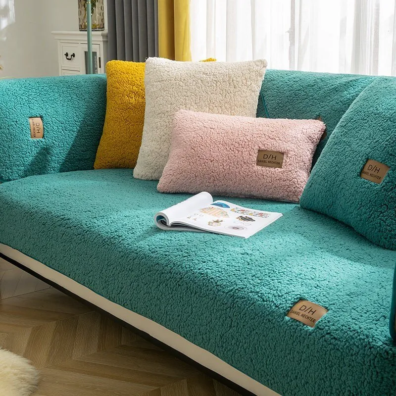 Ultraweicher Sofaüberwurf rutschfest & warm | Sofaschutz gegen Flecken & Tierhaare | inkl. Anti-Rutsch-Matte + 2 Kissenbezüge