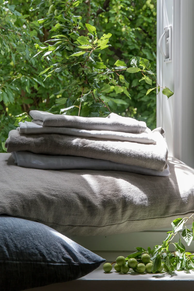 Linen Bedding Panama in Flax Color