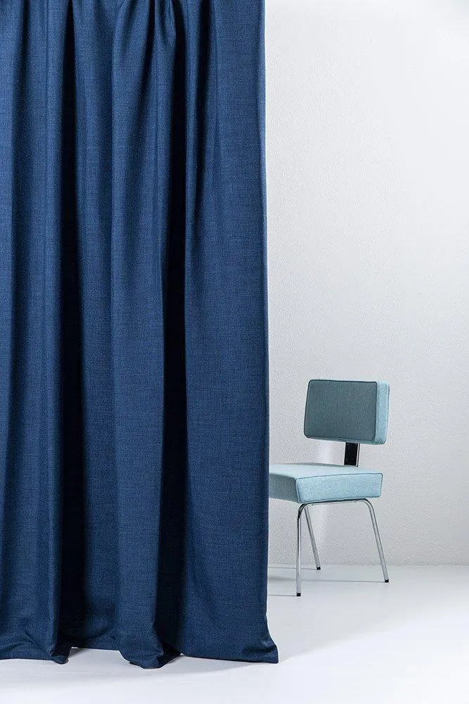 Blackout Curtains (Linen Optic) in Blue Color
