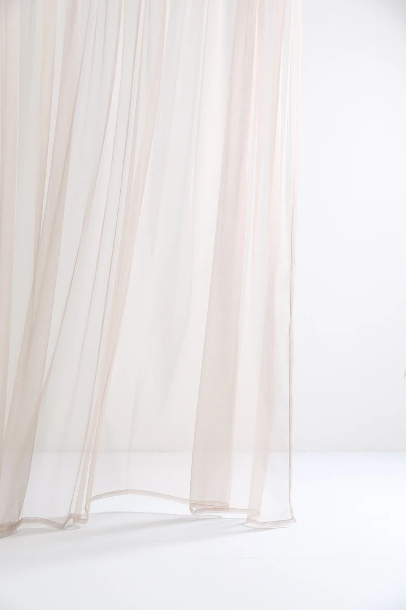 Sheer Tulle Curtains in Sand Color