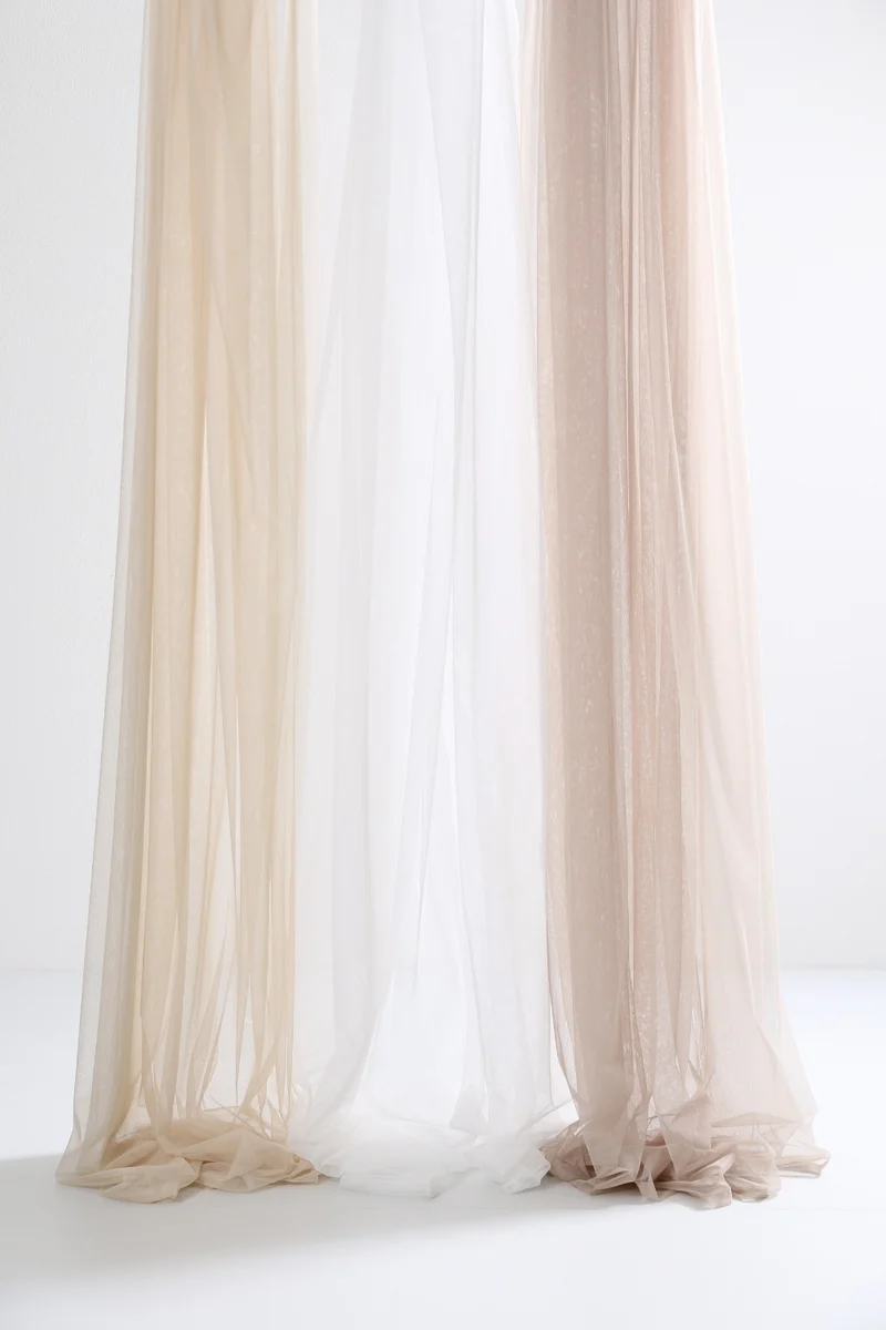Sheer Tulle Curtains in Sand Color