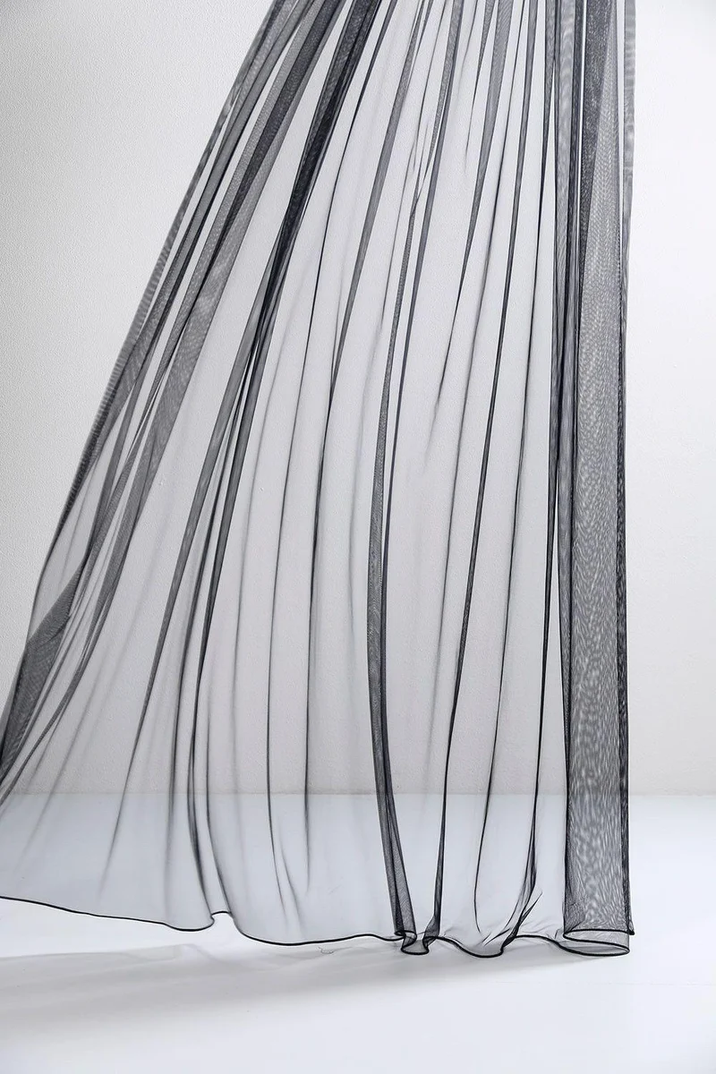 Sheer Tulle Curtains in Black Color