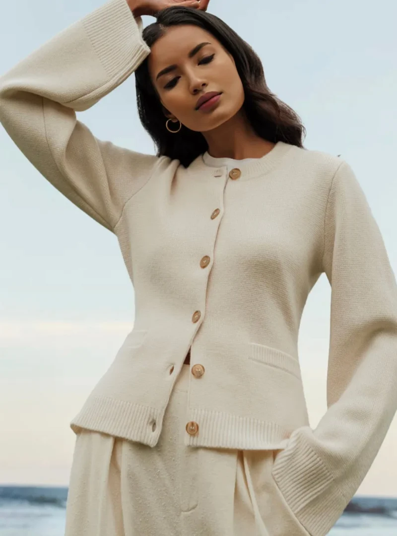Alice Weiche Strickjacke mit Knöpfen und Muster