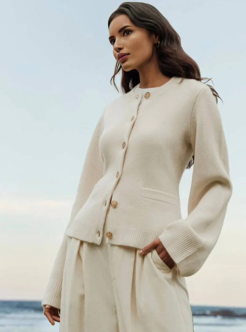 Alice Weiche Strickjacke mit Knöpfen und Muster