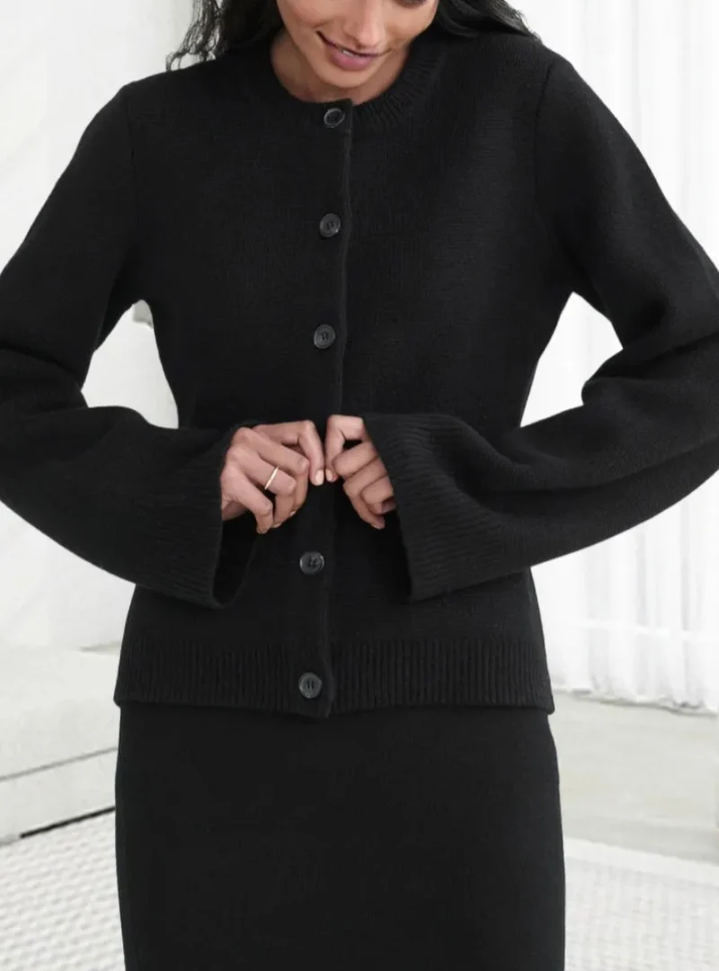 Alice Weiche Strickjacke mit Knöpfen und Muster