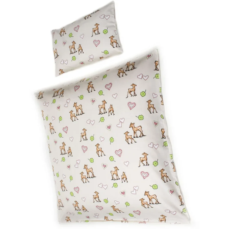 Bio Satin Baby-/Kinder-Bettwäsche Bambi Kissenbezug