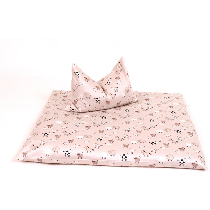 Bio Satin Baby-/Kinder-Bettwäsche Bauernhof Garnitur