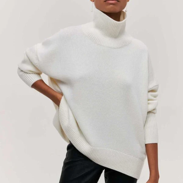 Olive | Rollkragenpullover gestrickt mit weichem Stoff