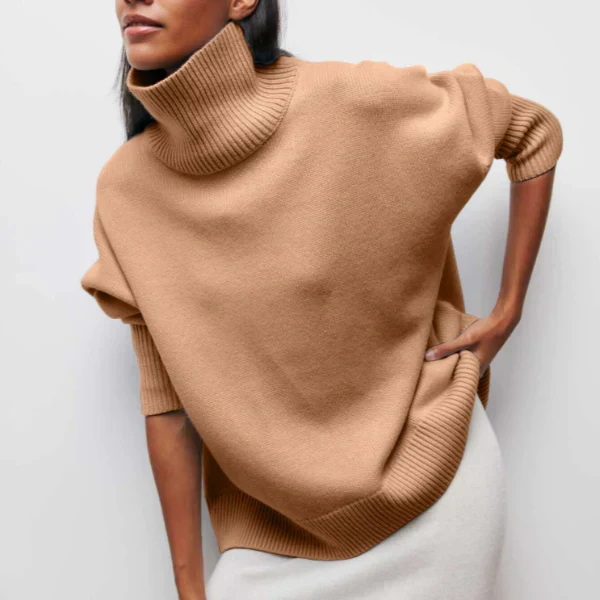 Olive | Rollkragenpullover gestrickt mit weichem Stoff