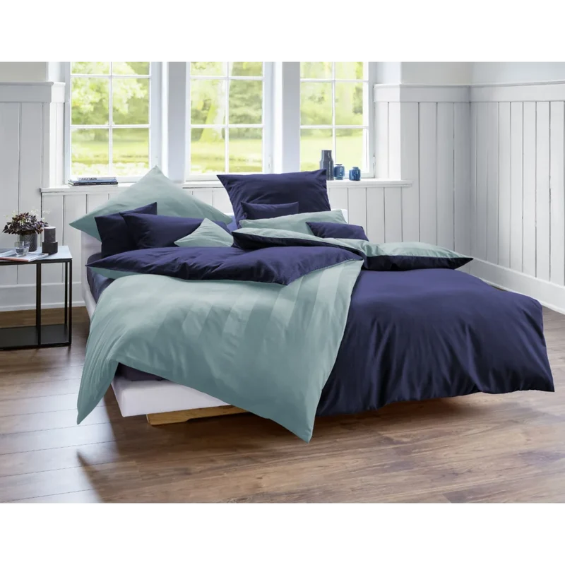 Bio Edel-Biber/Satin Wendebettwäsche Tandem Kissenbezug