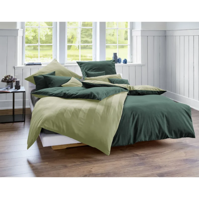Bio Edel-Biber/Satin Wendebettwäsche Tandem Kissenbezug
