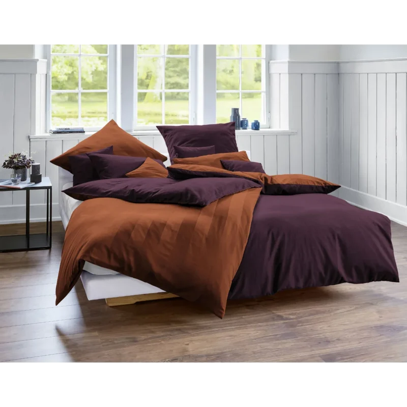 Bio Edel-Biber/Satin Wendebettwäsche Tandem Kissenbezug