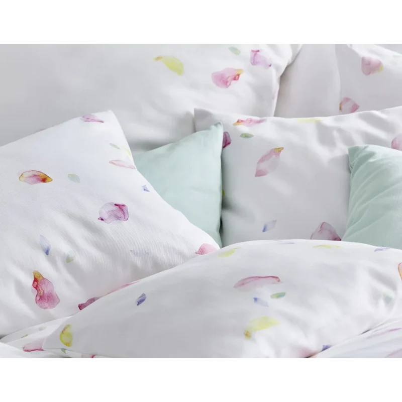Bio Satin Bettwäsche Blütenblätter Kissenbezug