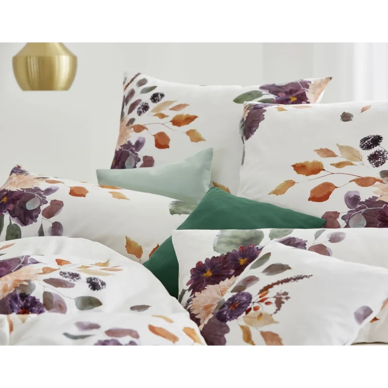 Bio Satin Bettwäsche Herbstblumen Garnitur