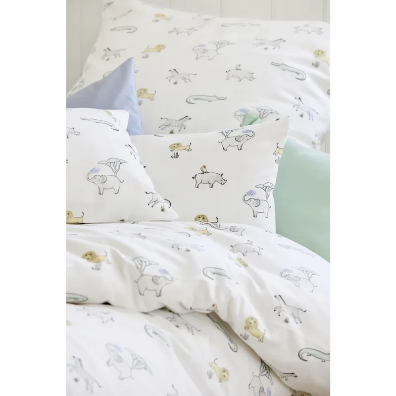Bio Satin Baby-/Kinder-Bettwäsche Safari Kissenbezug