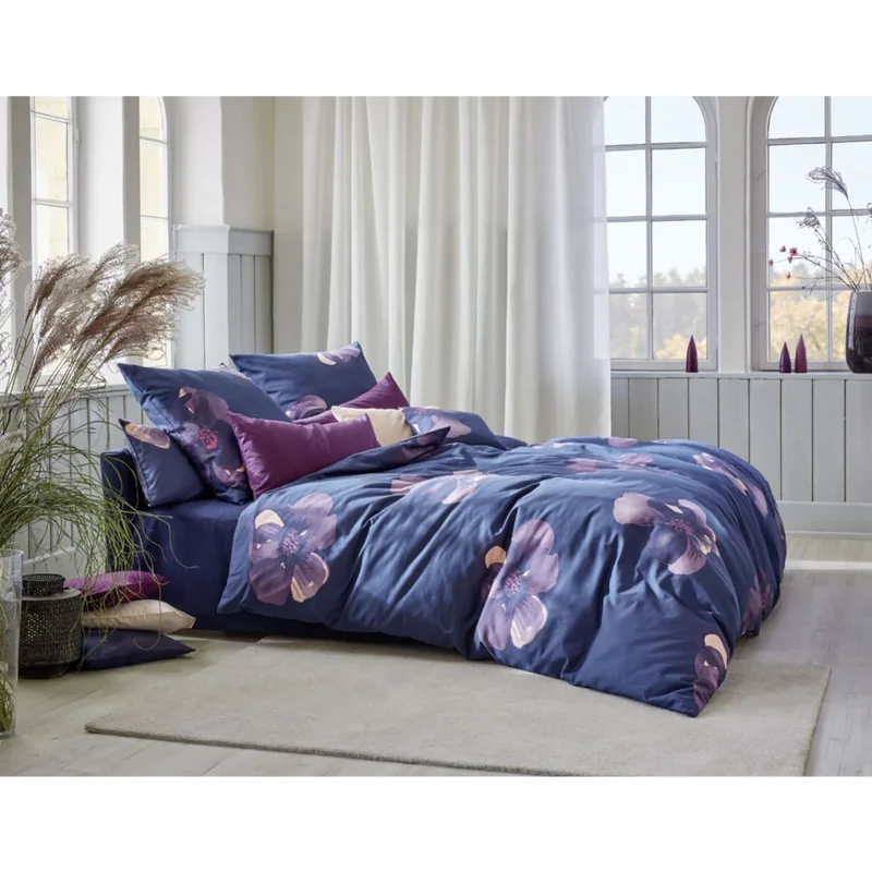 Bio Satin Bettwäsche Dunkle Anemone Garnitur