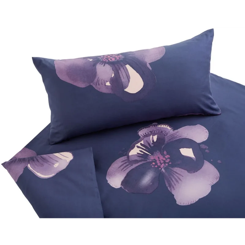 Bio Satin Bettwäsche Dunkle Anemone Garnitur