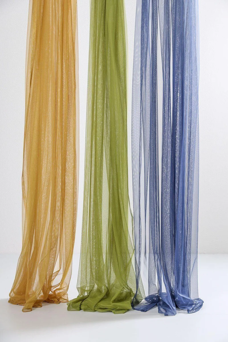 Sheer Tulle Curtains in Yellow Color