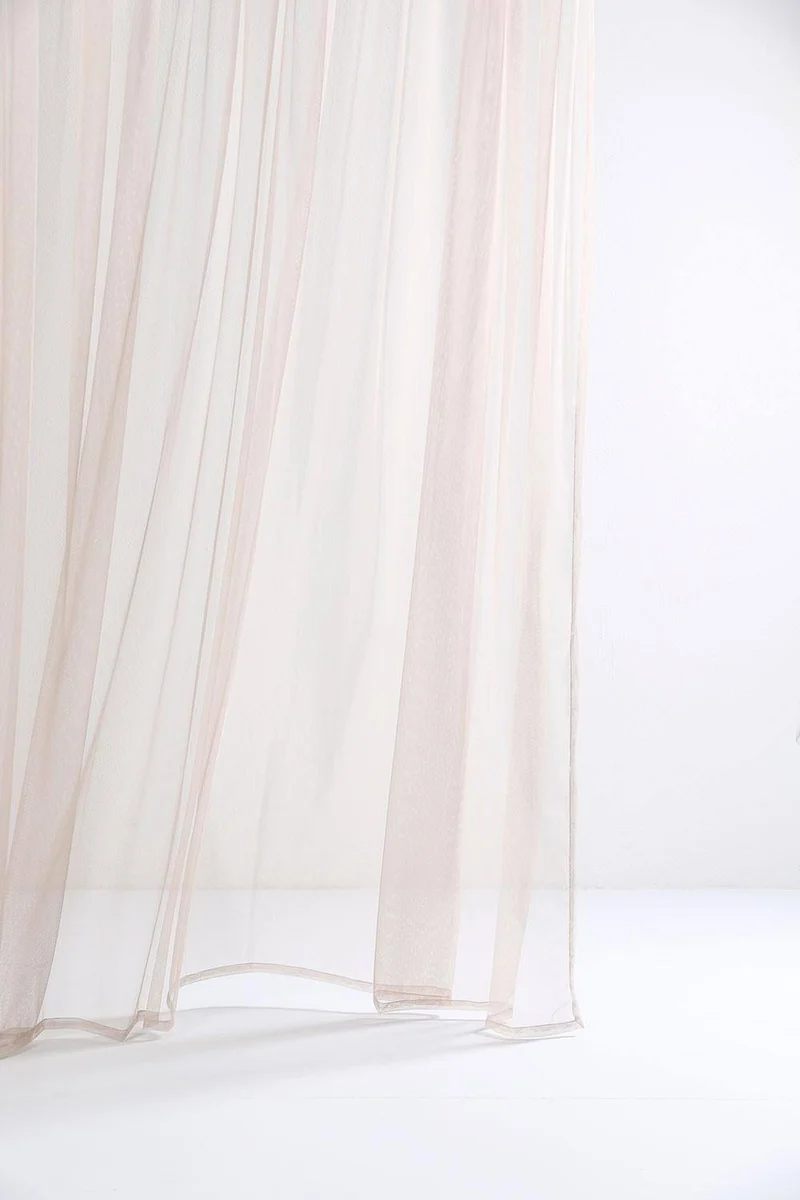 Sheer Tulle Curtains in Beige Color
