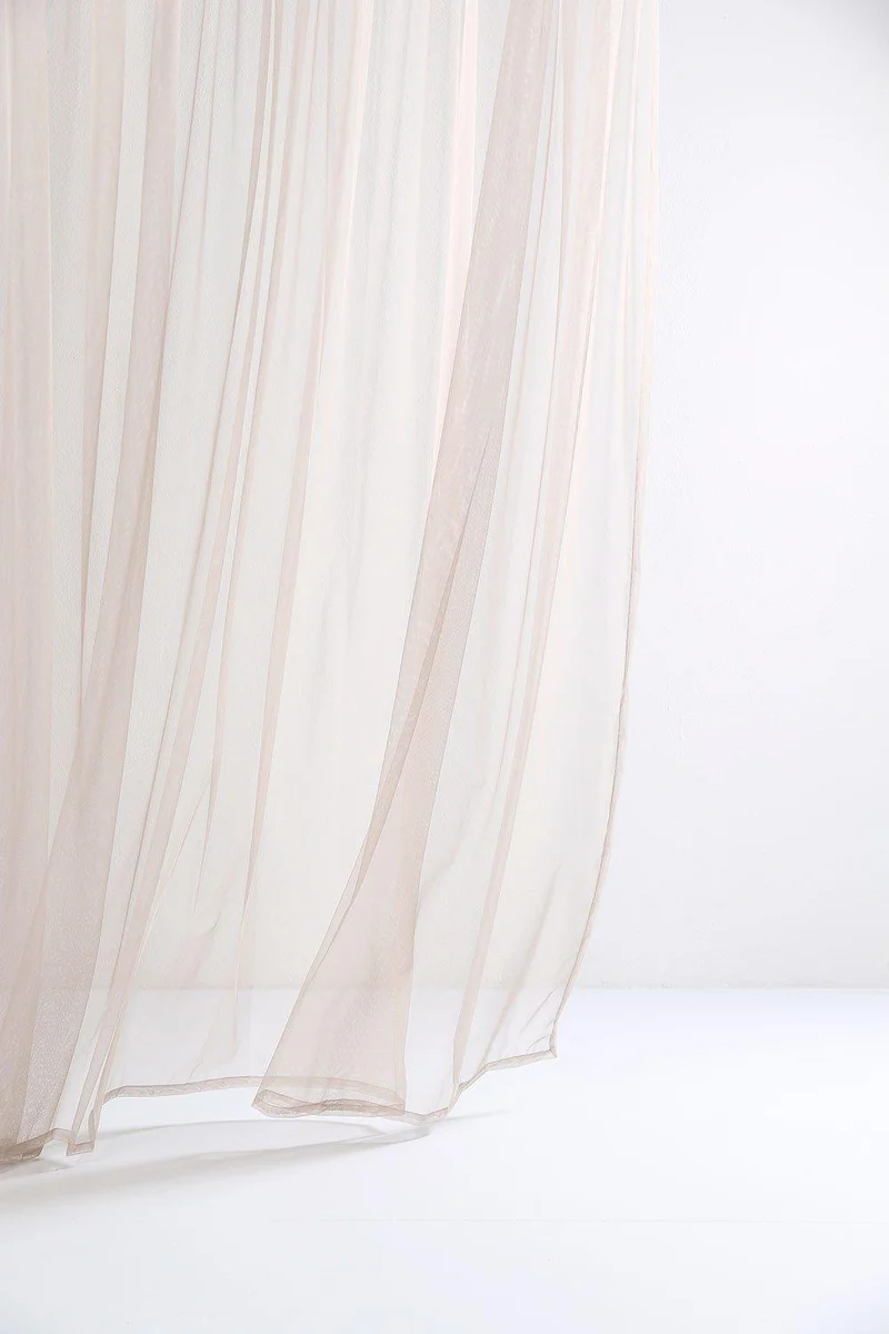 Sheer Tulle Curtains in Beige Color