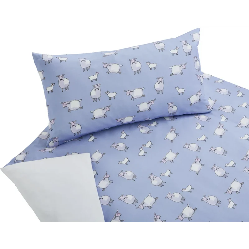 Bio Satin Baby-/Kinder-Bettwäsche Schäfchen Kissenbezug