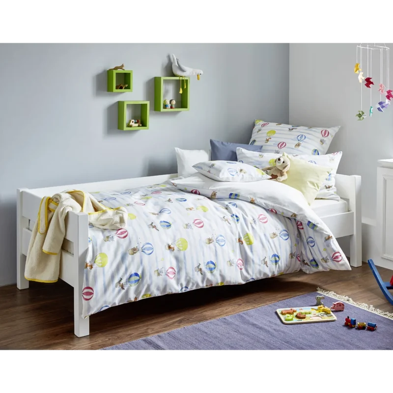 Bio Satin Baby-/Kinder-Bettwäsche Ballone Garnitur