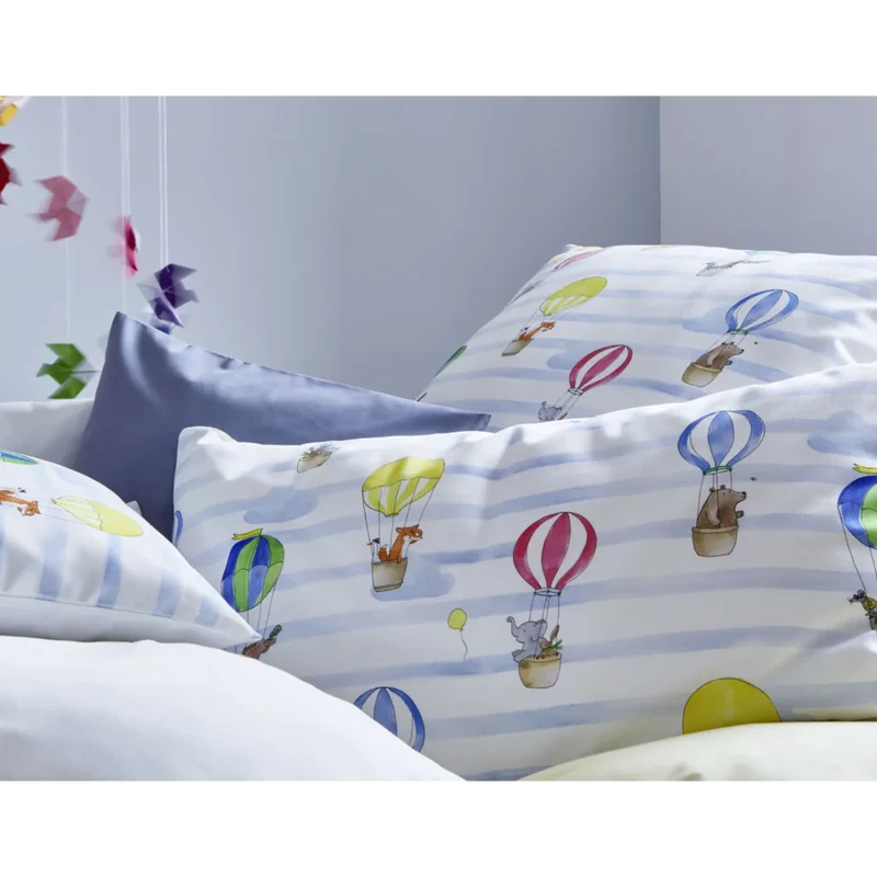 Bio Satin Baby-/Kinder-Bettwäsche Ballone Kissenbezug