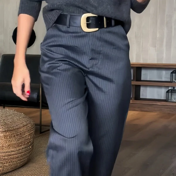 Damen Gestreifte Business Anzughose - Elegant & Modern