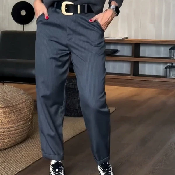 Damen Gestreifte Business Anzughose - Elegant & Modern