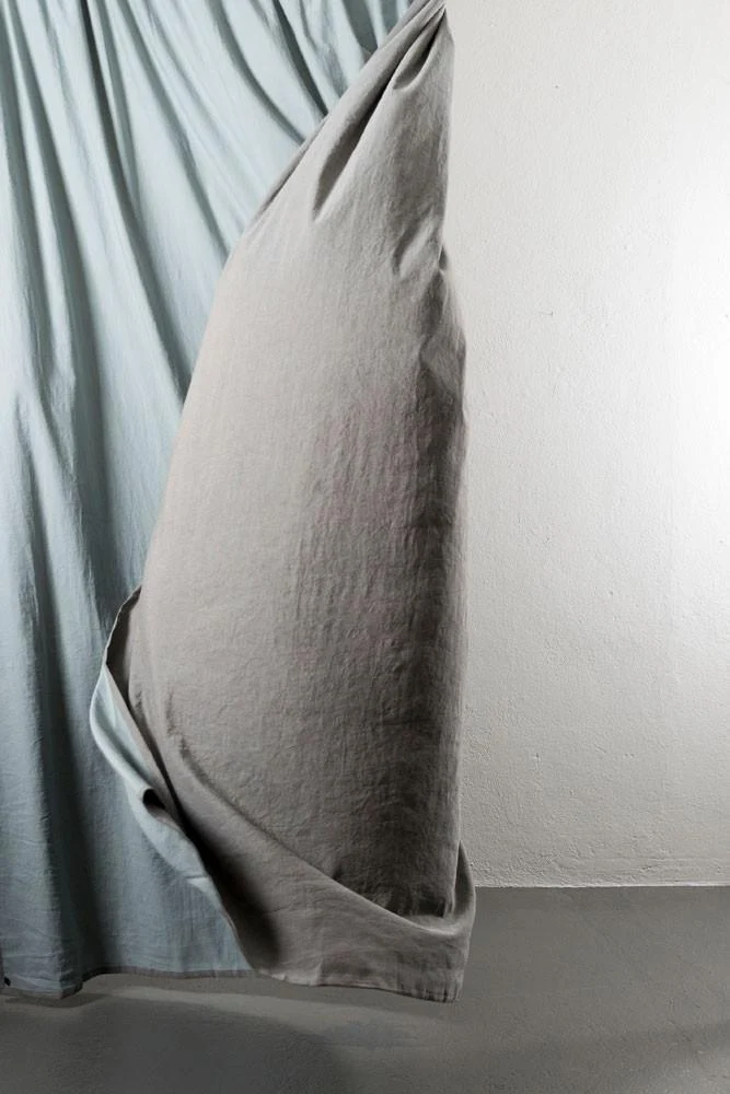 Cotton & Linen Curtains "Belize" in Light Blue & Grey Colors