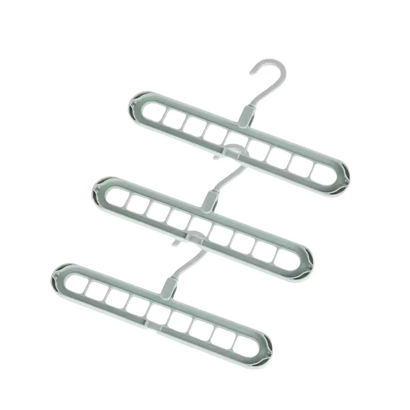 Drehbare Kleiderbügel 4er Set mit 9 Löchern | Platzsparende Schrankorganisation | 360° Drehbar & Faltbar