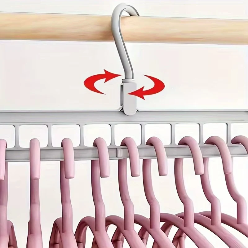 Drehbare Kleiderbügel 4er Set mit 9 Löchern | Platzsparende Schrankorganisation | 360° Drehbar & Faltbar