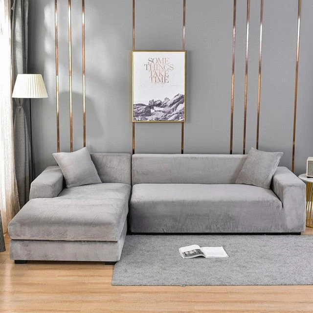 Elastischer Sofabezug aus Samt | Rundum-Schutz für Sofa & Rahmen | Universal-Passform, weiches Samtgefühl, stilvolles Upgrade
