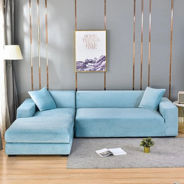 Elastischer Sofabezug aus Samt | Rundum-Schutz für Sofa & Rahmen | Universal-Passform, weiches Samtgefühl, stilvolles Upgrade