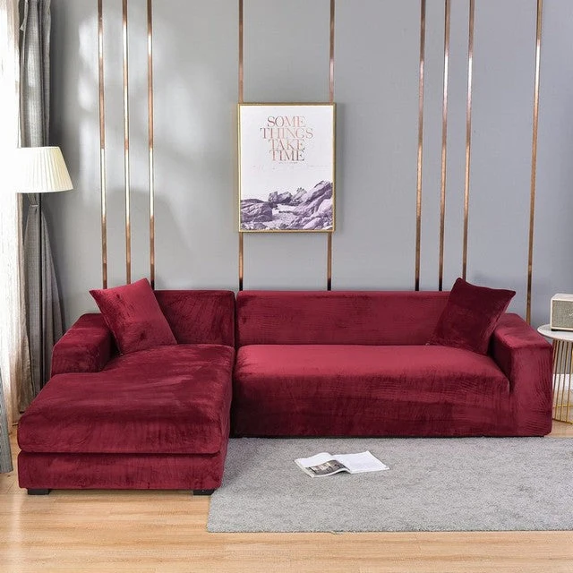 Elastischer Sofabezug aus Samt | Rundum-Schutz für Sofa & Rahmen | Universal-Passform, weiches Samtgefühl, stilvolles Upgrade
