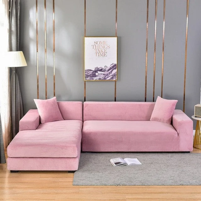 Elastischer Sofabezug aus Samt | Rundum-Schutz für Sofa & Rahmen | Universal-Passform, weiches Samtgefühl, stilvolles Upgrade