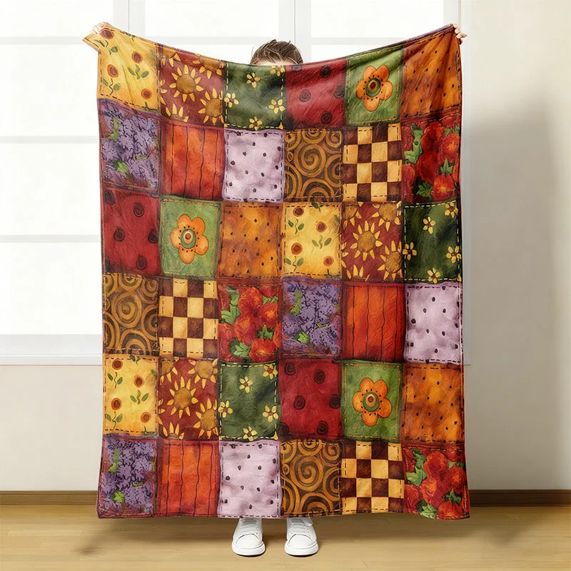 Flanelldecke mit Blumenmuster und kuscheliger Wärme | 7 Designs (A–G) | 6 Größen | Waschbar & fusselfrei für Sofa und Bett