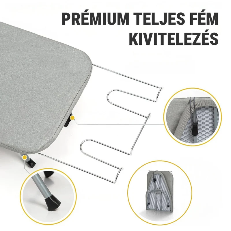 Faltbares Tischbügelbrett 81×30 cm | Kompakt & Reisegeeignet | Mit Metall-Bügeleisenablage & Antirutsch-Füßen