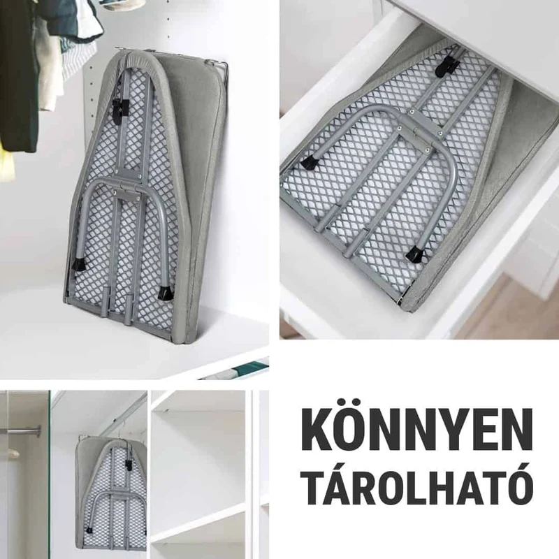 Faltbares Tischbügelbrett 81×30 cm | Kompakt & Reisegeeignet | Mit Metall-Bügeleisenablage & Antirutsch-Füßen