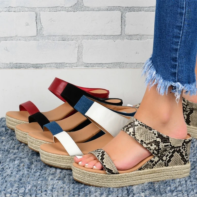 HempStyle™ – Elegante Damen Keilabsatz Sandalen aus natürlichem Hanf