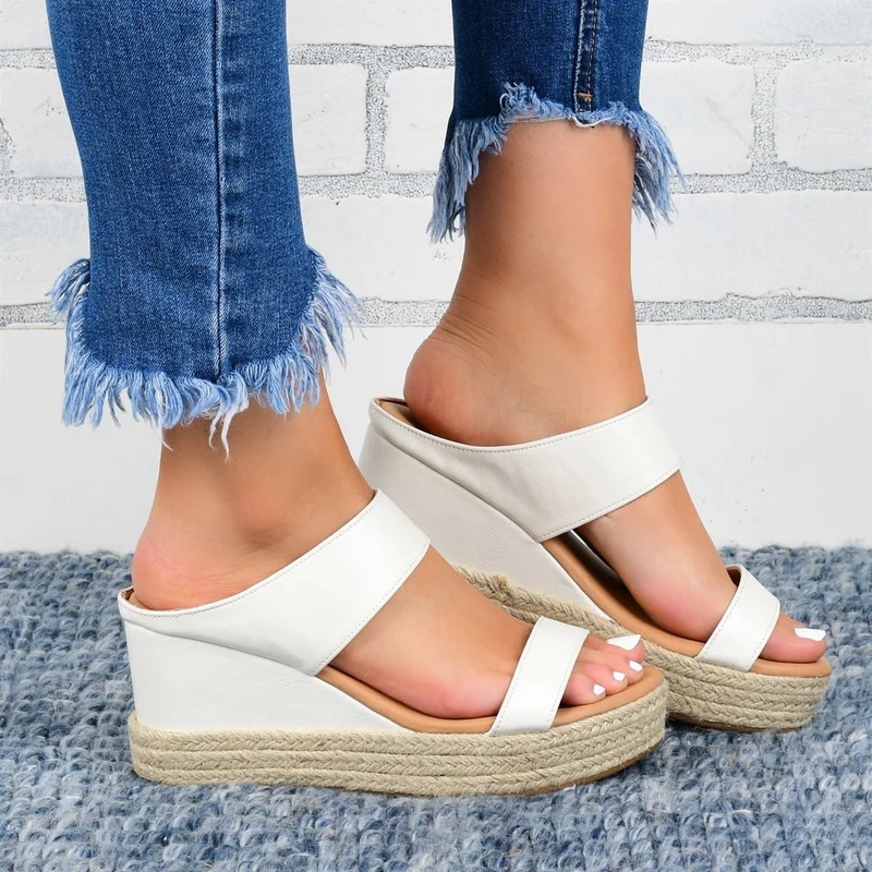 HempStyle™ – Elegante Damen Keilabsatz Sandalen aus natürlichem Hanf
