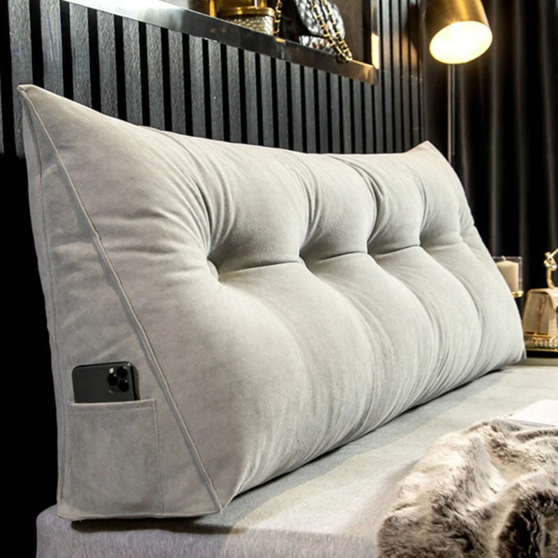 Rückenstützkissen | Ergonomisches Kissen mit stützender Füllung und Seitentasche für Bett und Sofa