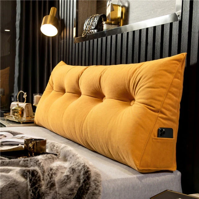 Rückenstützkissen | Ergonomisches Kissen mit stützender Füllung und Seitentasche für Bett und Sofa