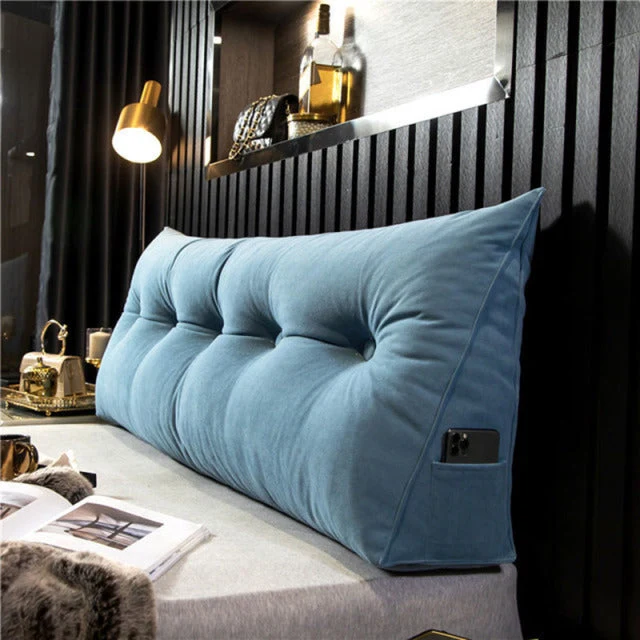 Rückenstützkissen | Ergonomisches Kissen mit stützender Füllung und Seitentasche für Bett und Sofa
