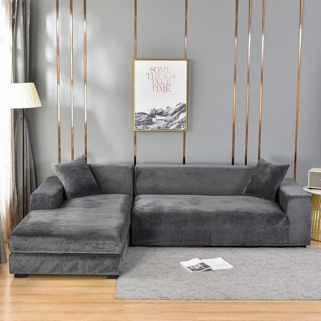 SofaRüstung™ Elastischer Sofabezug aus Samt
