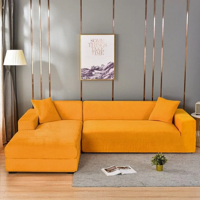 SofaRüstung™ Elastischer Sofabezug aus Samt