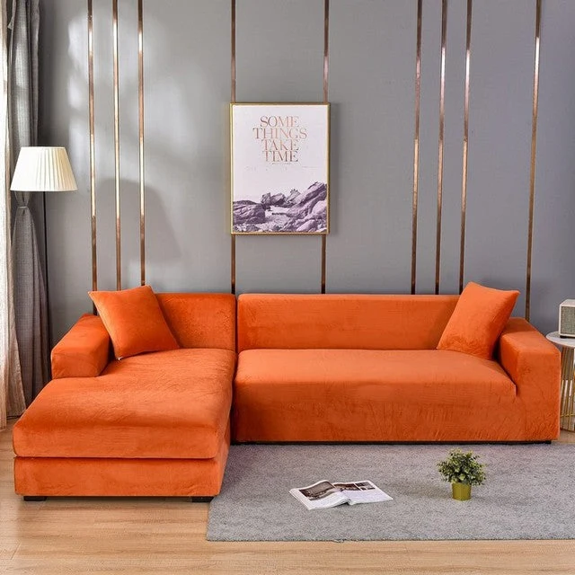 SofaRüstung™ Elastischer Sofabezug aus Samt