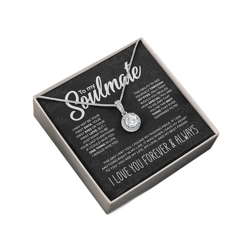 An meine Seelenverwandte funkelnde runde Kette
